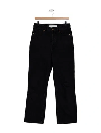 Pre-owned By Malene Birger High-rise Straight Leg Jeans In Black