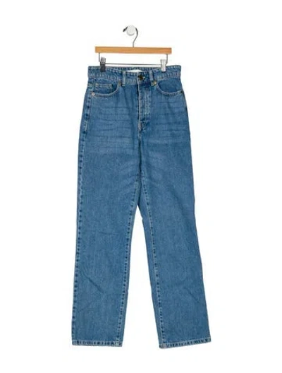 Pre-owned By Malene Birger High-rise Straight Leg Jeans In Blue