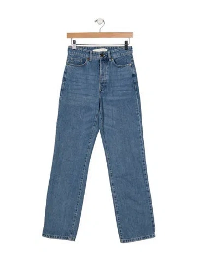 Pre-owned By Malene Birger High-rise Straight Leg Jeans In Blue