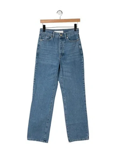 Pre-owned By Malene Birger High-rise Straight Leg Jeans In Blue