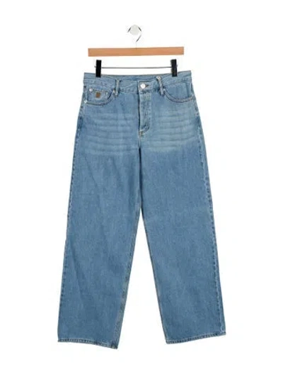 Pre-owned By Malene Birger High-rise Wide Leg Jeans In Blue