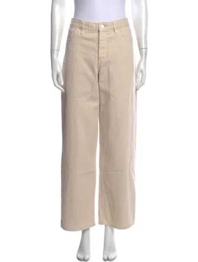 Pre-owned By Malene Birger High-rise Wide Leg Jeans In Neutral