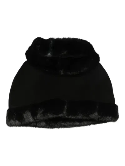 By Malene Birger Hooded Fur-trimmed Cape In Black