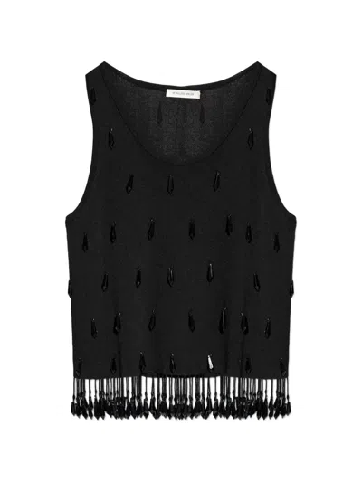 By Malene Birger Hysa Bead-embellished Fringe Top In Black