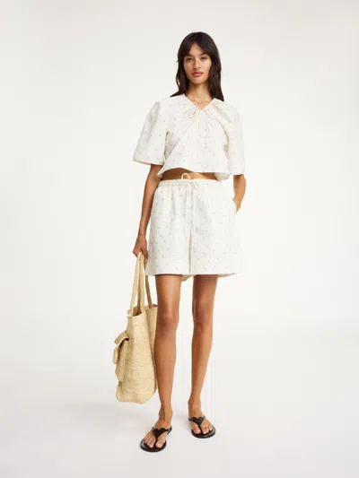 By Malene Birger Ifeion Organic Cotton Shorts In Mini Flower Print