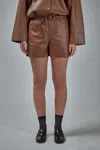 By Malene Birger Ifeiona Leather Shorts In Brown