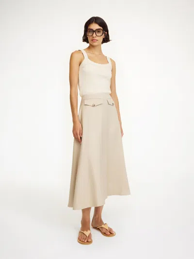By Malene Birger Isella Midi Skirt In Oyster Gray