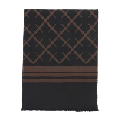 By Malene Birger Jacquard Wool Scarf In Brown