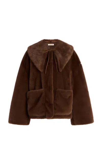 By Malene Birger Jacquie Fauc Fur Coat In Brown