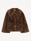 By Malene Birger Jacquie Faux Fur Jacket In Brown
