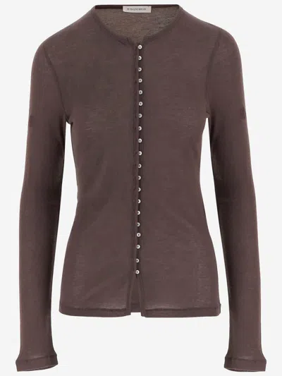 By Malene Birger Janes Cotton And Wool Cardigan In Brown