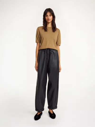 By Malene Birger Joanni Leather Trousers In Black
