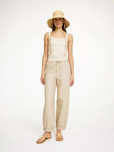 By Malene Birger Joanni Leather Trousers In Cement