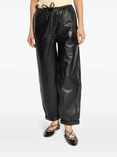 By Malene Birger Joanni Leather Trousers In Black