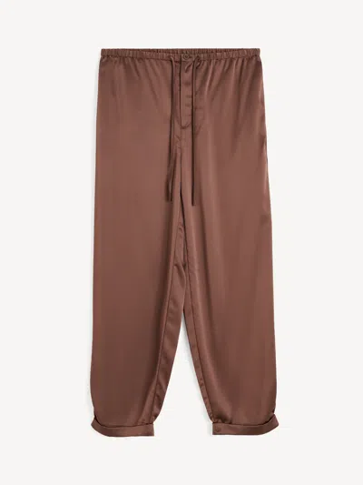 By Malene Birger Joanni Satin Trousers In Brown