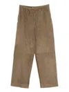 By Malene Birger Joanni Suede Wide Leg Cropped Trousers In Brown