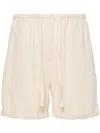 By Malene Birger Josea Slub-texture Shorts In Neutrals