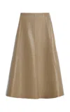 By Malene Birger Josefin Leather Midi Skirt In Brown