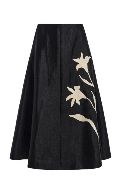 By Malene Birger Josefine Floral A-line Skirt In Black