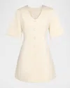 By Malene Birger Josephine Button-front Mini Dress In Neutral