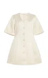 By Malene Birger Josephine Cotton-blend Mini Dress In Off-white