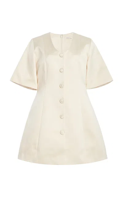 By Malene Birger Josephine Cotton-blend Mini Dress In Off-white