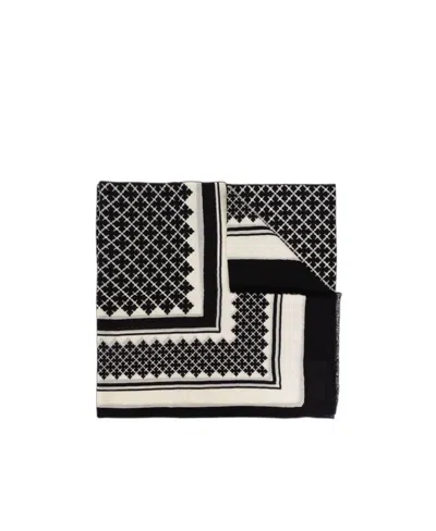 By Malene Birger Julee Patterned-intarsia Wool Scarf In Black