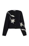 By Malene Birger Kallea Floral Wool Cardigan In Black