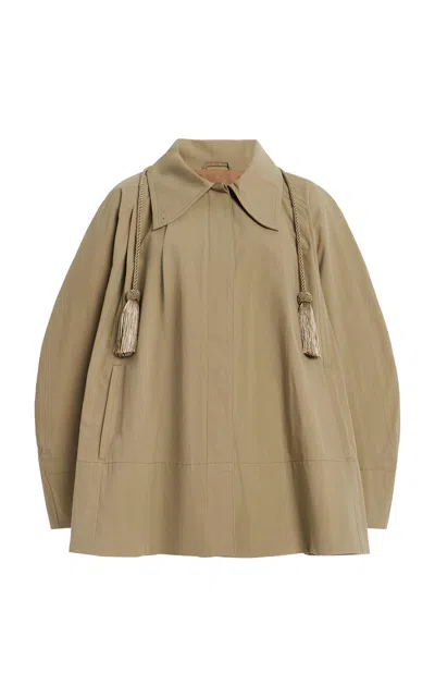 By Malene Birger Kamille Cotton-blend Trench Jacket In Green