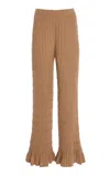 By Malene Birger Kenzie Structured Merino Wool Pants In Bronze
