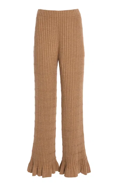 By Malene Birger Kenzie Structured Merino Wool Pants In Bronze