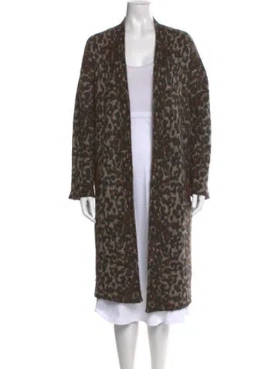 Pre-owned By Malene Birger Kid Mohair Animal Print Sweater In Multi