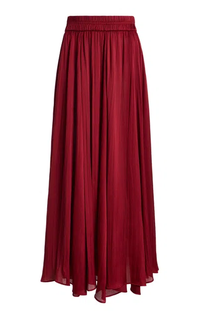 By Malene Birger Kiki Plissé Maxi Skirt In Red