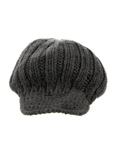 Pre-owned By Malene Birger Knit Wool Baseball Hat In Gray