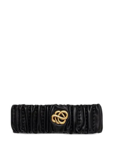 By Malene Birger Knotted Gathered Bracelet In Black
