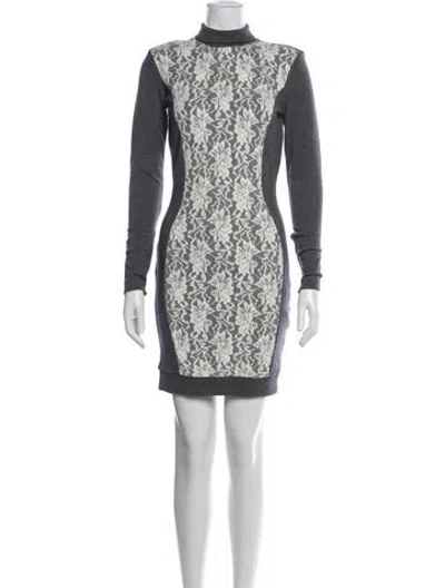 Pre-owned By Malene Birger Lace Pattern Knee-length Dress In Multicolor