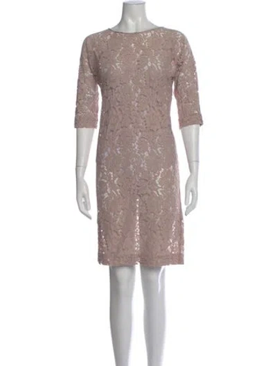 Pre-owned By Malene Birger Lace Pattern Knee-length Dress In Pink
