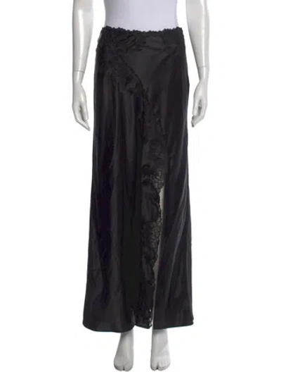 Pre-owned By Malene Birger Lace Pattern Long Skirt W/ Tags In Black