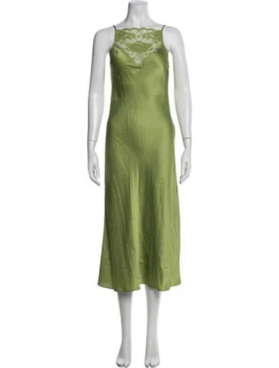 Pre-owned By Malene Birger Lace Pattern Midi Length Dress W/ Tags In Green