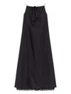 By Malene Birger Elizabeth Lace-trim Organic Cotton Midi Dress In 黑色