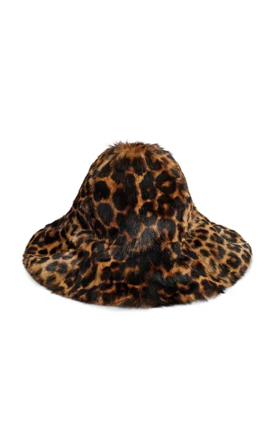 By Malene Birger Lailo Printed Fur Hat In Animal Print