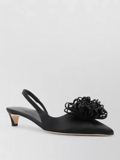 By Malene Birger Laiolo Satin Slingback Kitten Heel Pumps In Black