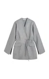 By Malene Birger Lalou Wrapped Wool Jacket In Grey