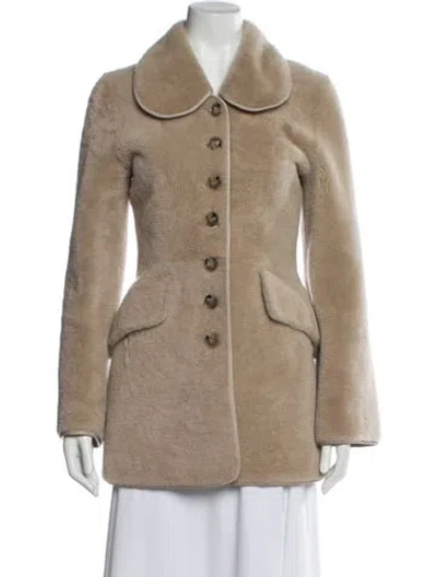 Pre-owned By Malene Birger Lamb Fur Fur Jacket In Brown