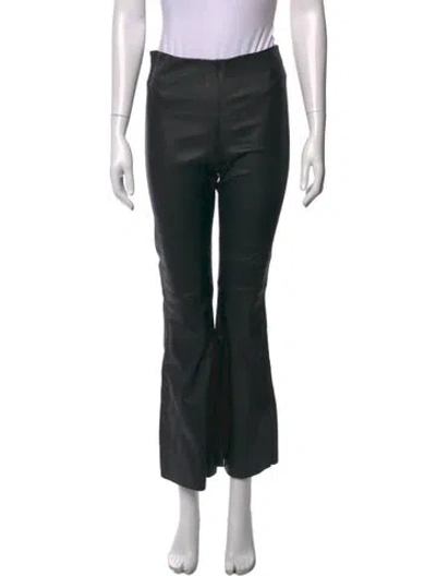 Pre-owned By Malene Birger Lamb Leather Flared Pants In Black