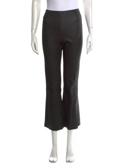 Pre-owned By Malene Birger Lamb Leather Flared Pants In Black