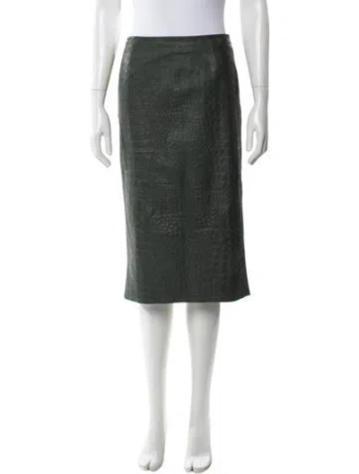 Pre-owned By Malene Birger Lamb Leather Knee-length Skirt In Green