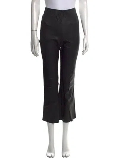 Pre-owned By Malene Birger Lamb Leather Straight Leg Pants In Black