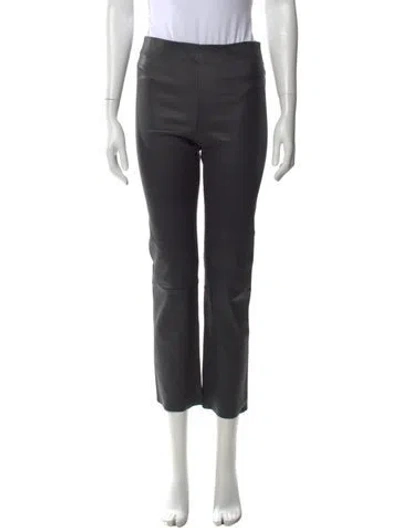 Pre-owned By Malene Birger Lamb Leather Straight Leg Pants In Black