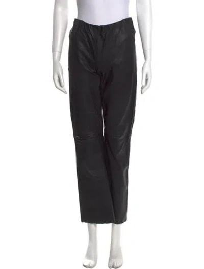Pre-owned By Malene Birger Lamb Leather Wide Leg Pants In Black